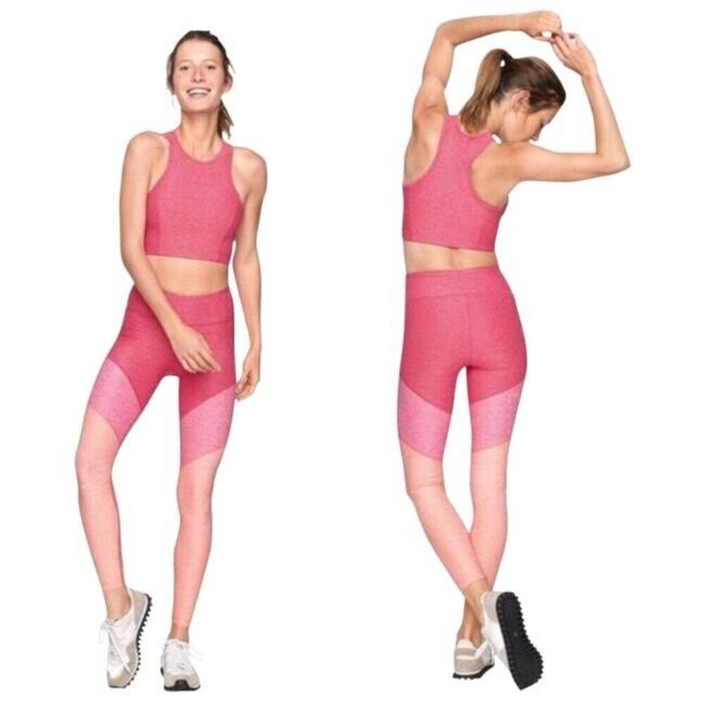 Outdoor Voices Women's Size XS Rose 7/8 Tri-Color Springs Legging Colorblock Gym